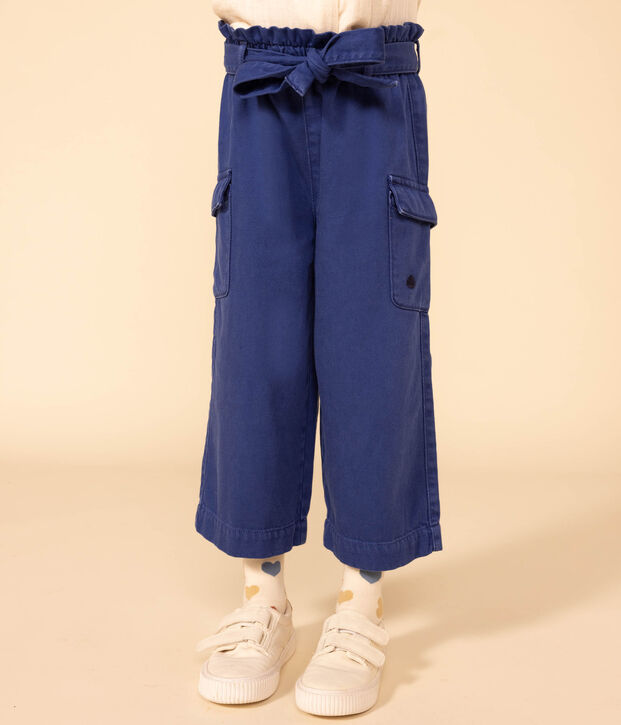 Pantalon large en lyocel enfant fille bleu
