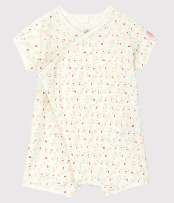 Combicourt bébé mixte en côte blanc MARSHMALLOW/blanc MULTICO