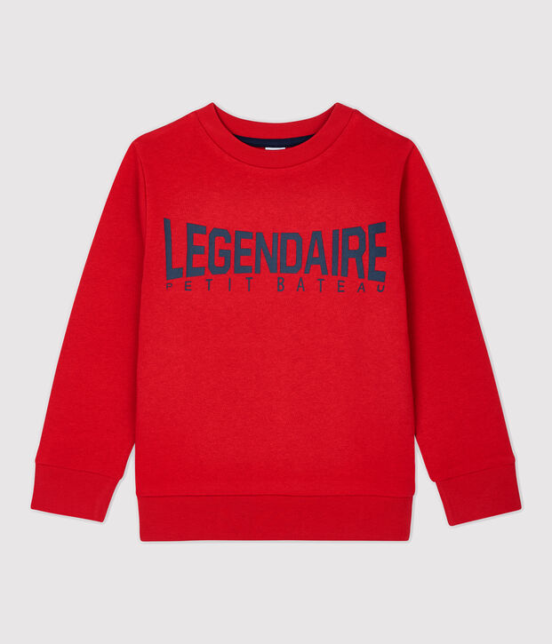 Sweatshirt en molleton enfant gar&ccedil;on rouge