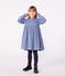 Robe enfant manches longues en velours imprimé bleu ADRIATIC/ MULTICO