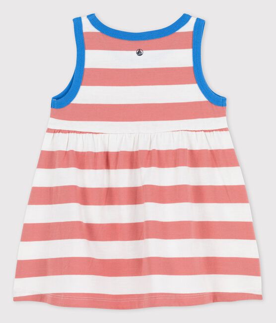 Robe sans manches rayée en jersey bébé rose PAPAYE/ MARSHMALLOW