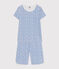 Pyjama capri imprimé fleur en coton enfant bleu MARSHMALLOW/ INCOGNITO