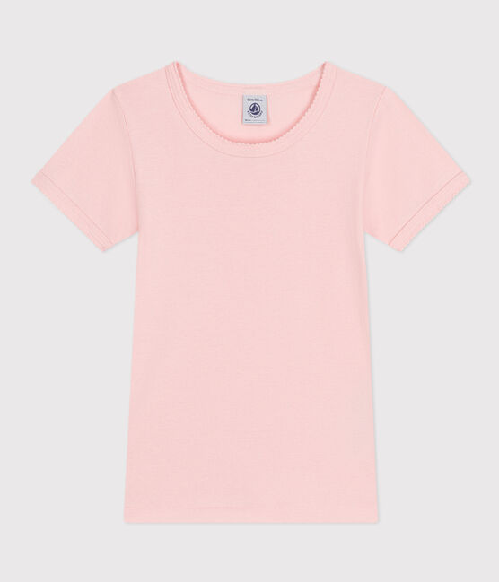 Tee Shirt manches courtes en coton petite fille rose MINOIS