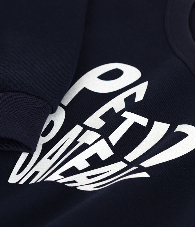 Sweatshirt en molleton enfant fille bleu marine