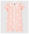 Combicourt rose à coeurs bébé fille en coton biologique rose MINOIS/blanc MARSHMALLOW