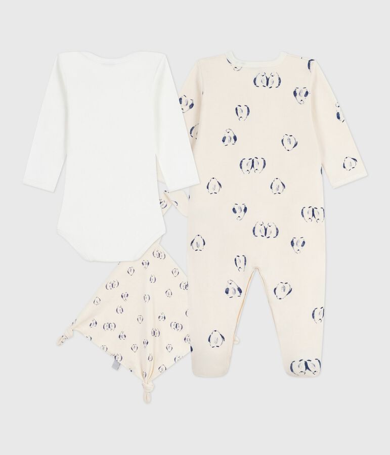 Lot cadeau b&eacute;b&eacute; en velours imprim&eacute; fleuri variante 1