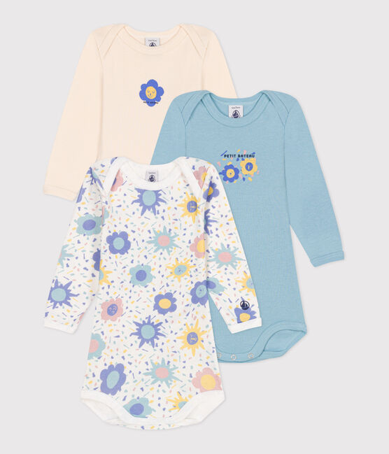 Lot de 3 bodies manches longues en coton bébé variante 1