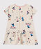Robe manches courtes en jersey fin bébé beige MONTELIMAR/blanc MULTICO
