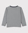 Tee-shirt manches longues en tubique enfant garçon bleu SMOKING/blanc MARSHMALLOW