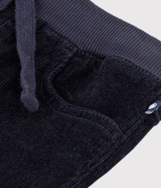 Pantalon droit en velours moyen enfant fille / garçon bleu SMOKING