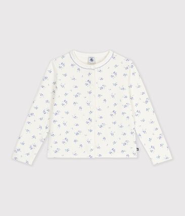 Cardigan enfant en coton à fleurs