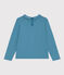 Blouse en coton enfant fille bleu POLOCHON