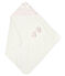 Coffret carré de bain et chaussons bébé en éponge et côte blanc MARSHMALLOW/rose GROSEILLER