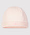 Bonnet bébé en velours de coton biologique rose FLEUR