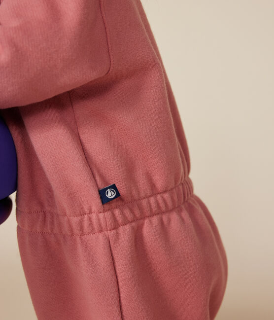 Combinaison longue en molleton bébé rose ROSEWOOD