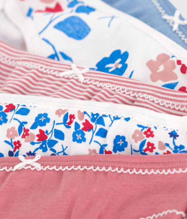 Lot de 5 culottes enfant en coton fleuries multicouleur