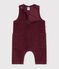 Combinaison longue b&eacute;b&eacute; en velours uni bordeaux