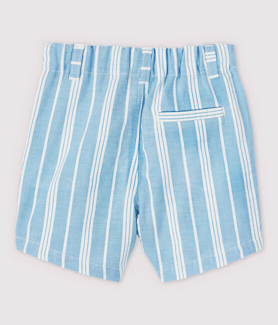 Short rayé en popeline bébé garçon bleu JASMIN/blanc MARSHMALLOW