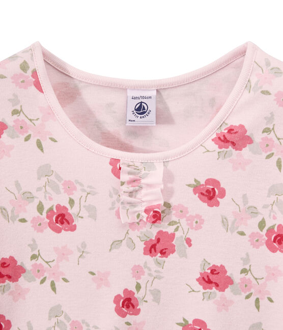 Pyjama fille imprimé fleurs rose VIENNE/blanc MULTICO