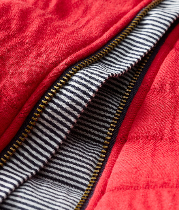 Manteau en tubique matelass&eacute; b&eacute;b&eacute; fille rouge