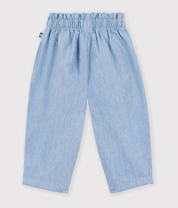 Pantalon b&eacute;b&eacute; en chambray bleu