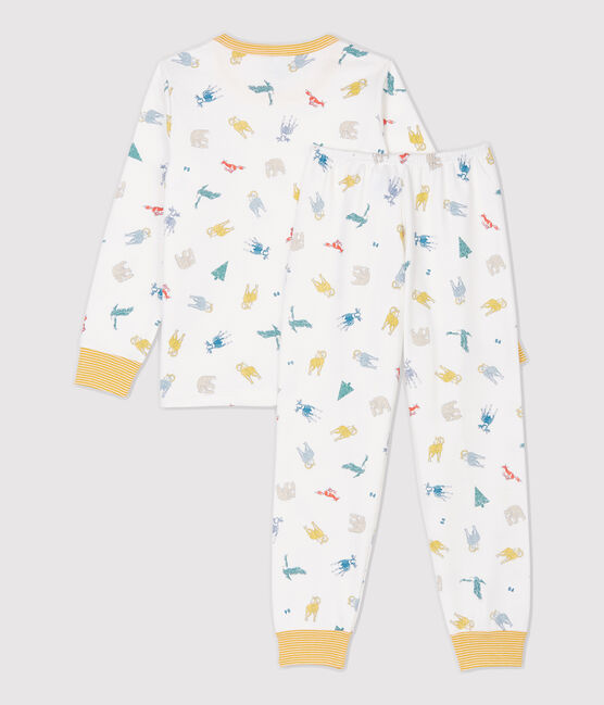 Pyjama imprimé animaux en molleton enfant blanc MARSHMALLOW/blanc MULTICO