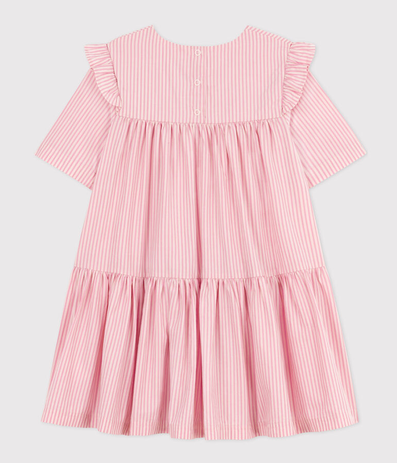Robe manches courtes en coton enfant fille SALINE/ SHOCKING