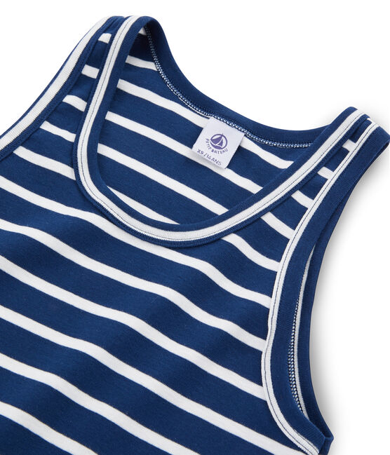 Debardeur iconique femme bleu MEDIEVAL/blanc MARSHMALLOW