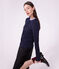 Cardigan femme en coton uni bleu marine