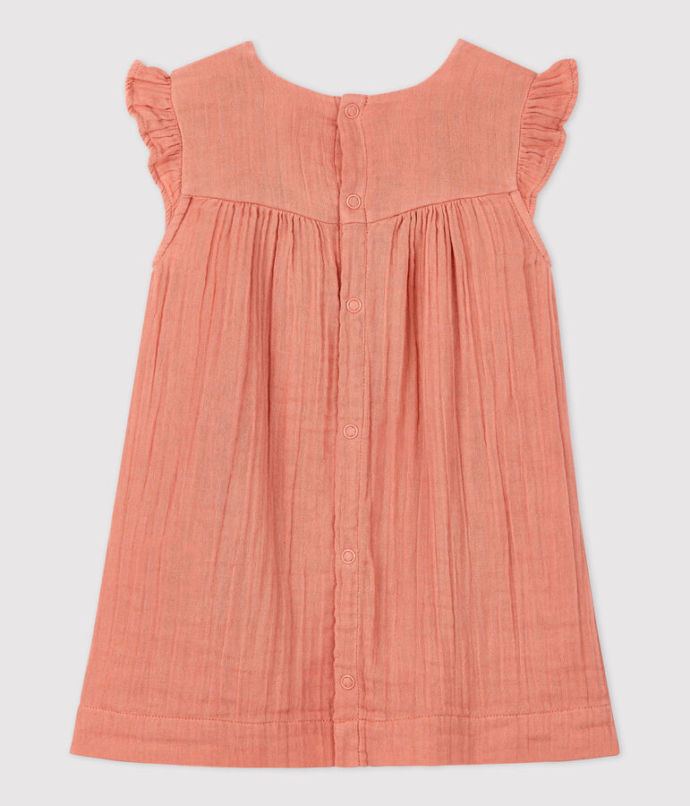 Robe en gaze de coton bio b&eacute;b&eacute; rose PAPAYE