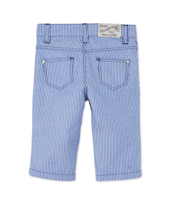Pantalon bébé garçon rayé bleu SURF/blanc ECUME