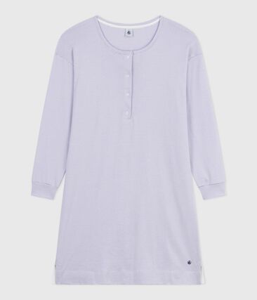 Chemise de nuit femme en coton à rayures