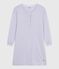 Chemise de nuit femme en coton à rayures blanc SQUAW/ MARSHMALLOW