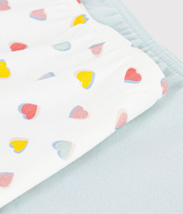 Lot de shorties longs enfant en coton &agrave; c&oelig;urs multicouleur