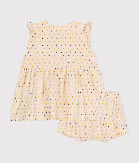Robe sans manche avec bloomer en jersey léger bébé blanc AVALANCHE/ MULTICO