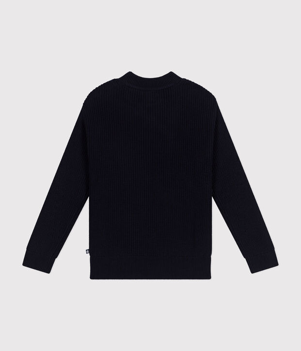 Pull en c&ocirc;te anglaise en coton Femme bleu