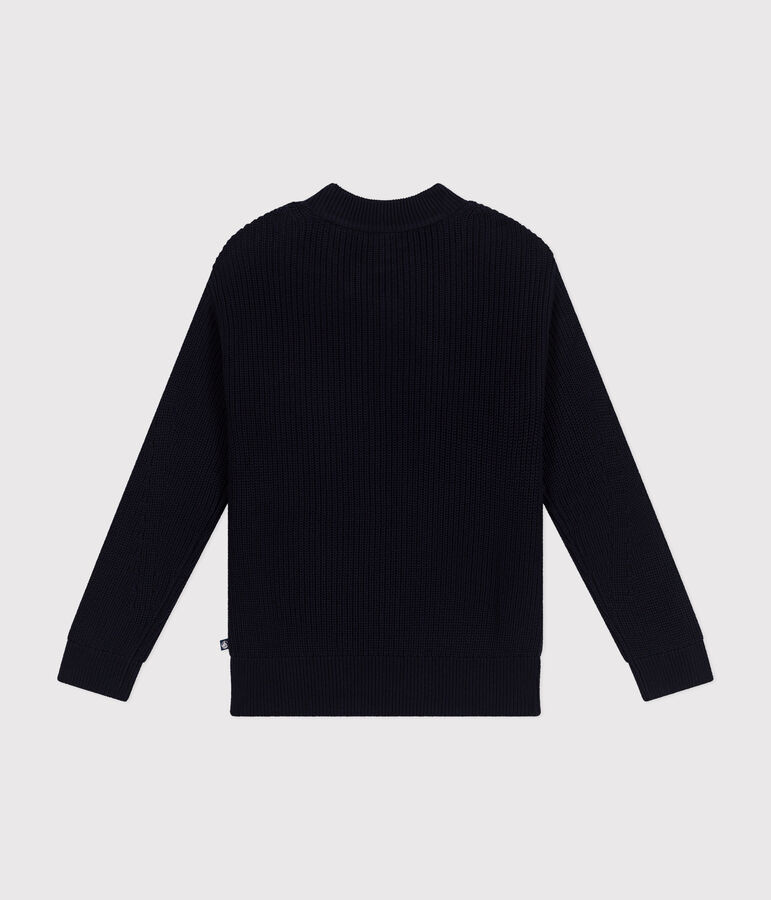 Pull en c&ocirc;te anglaise en coton Femme bleu