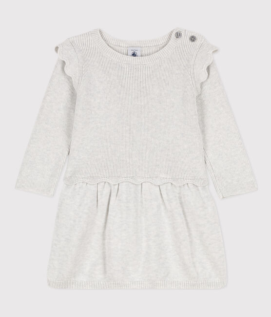 Robe en laine et coton bébé. beige MONTELIMAR CHINE
