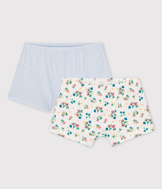 Lot de 2 shorties imprimé fleuri petite fille en coton biologique variante 1