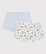 Lot de 2 shorties imprimé fleuri petite fille en coton biologique