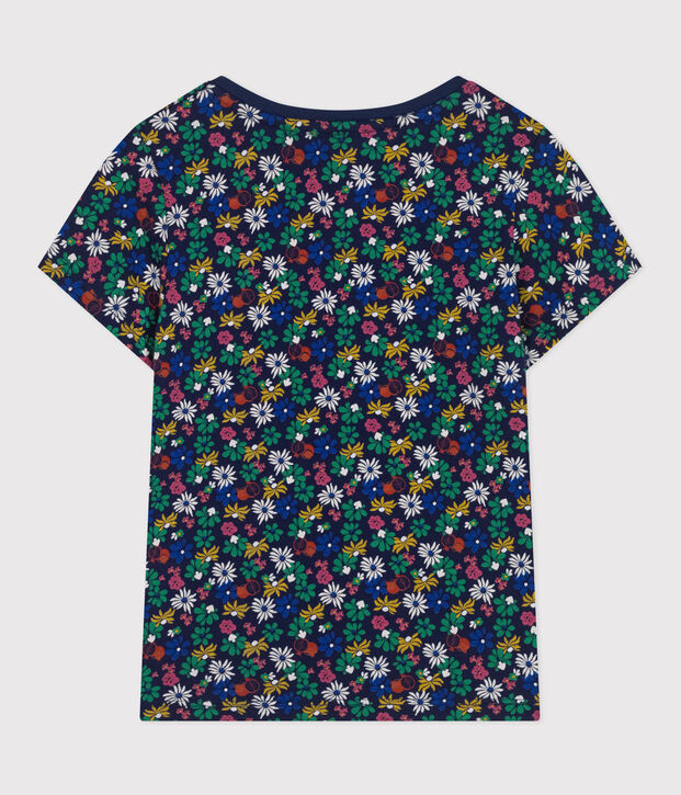 Tee-shirt imprim&eacute; en jersey l&eacute;ger enfant fille bleu/multicouleur