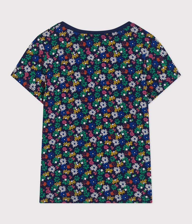 Tee-shirt imprim&eacute; en jersey l&eacute;ger enfant fille bleu/multicouleur