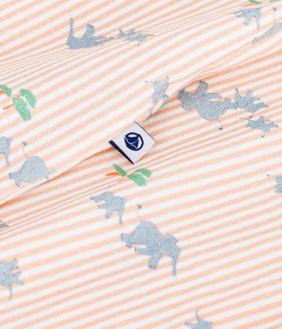 Combinaison courte bébé en coton imprimé animaux blanc MARSHMALLOW/blanc MULTICO