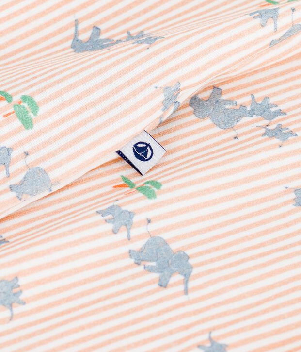 Combinaison courte b&eacute;b&eacute; en coton imprim&eacute; animaux blanc/multicouleur