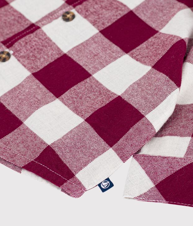 Chemise b&eacute;b&eacute; en flanelle &agrave; carreaux marron/beige