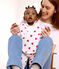 Ensemble bébé 3 pièces cache-coeur imprimé cœurs en coton blanc MARSHMALLOW/rouge TERKUIT