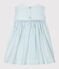 Robe sans manches bébé fille rayée blanc MARSHMALLOW/bleu ACIER