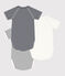 LOT DE 3 BODIES CROISÉS MANCHES COURTES RAYURES BÉBÉ EN COTON variante 1
