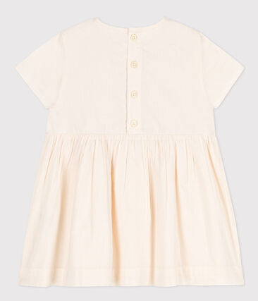 Robe Bébé Fille 18 Mois En Coton Blanc - Manches Ballon, Smocks Avant - Occasion Très Bon état