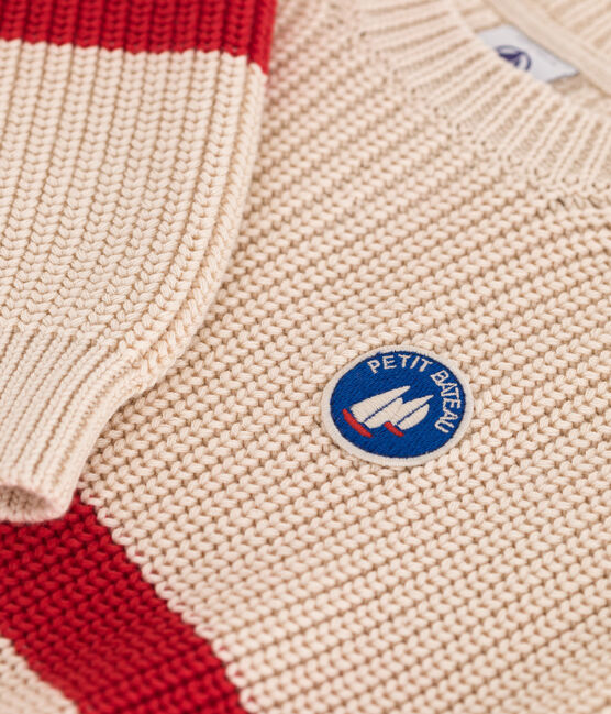 Pull enfant en coton à rayures rouge AVALANCHE/ AURORA